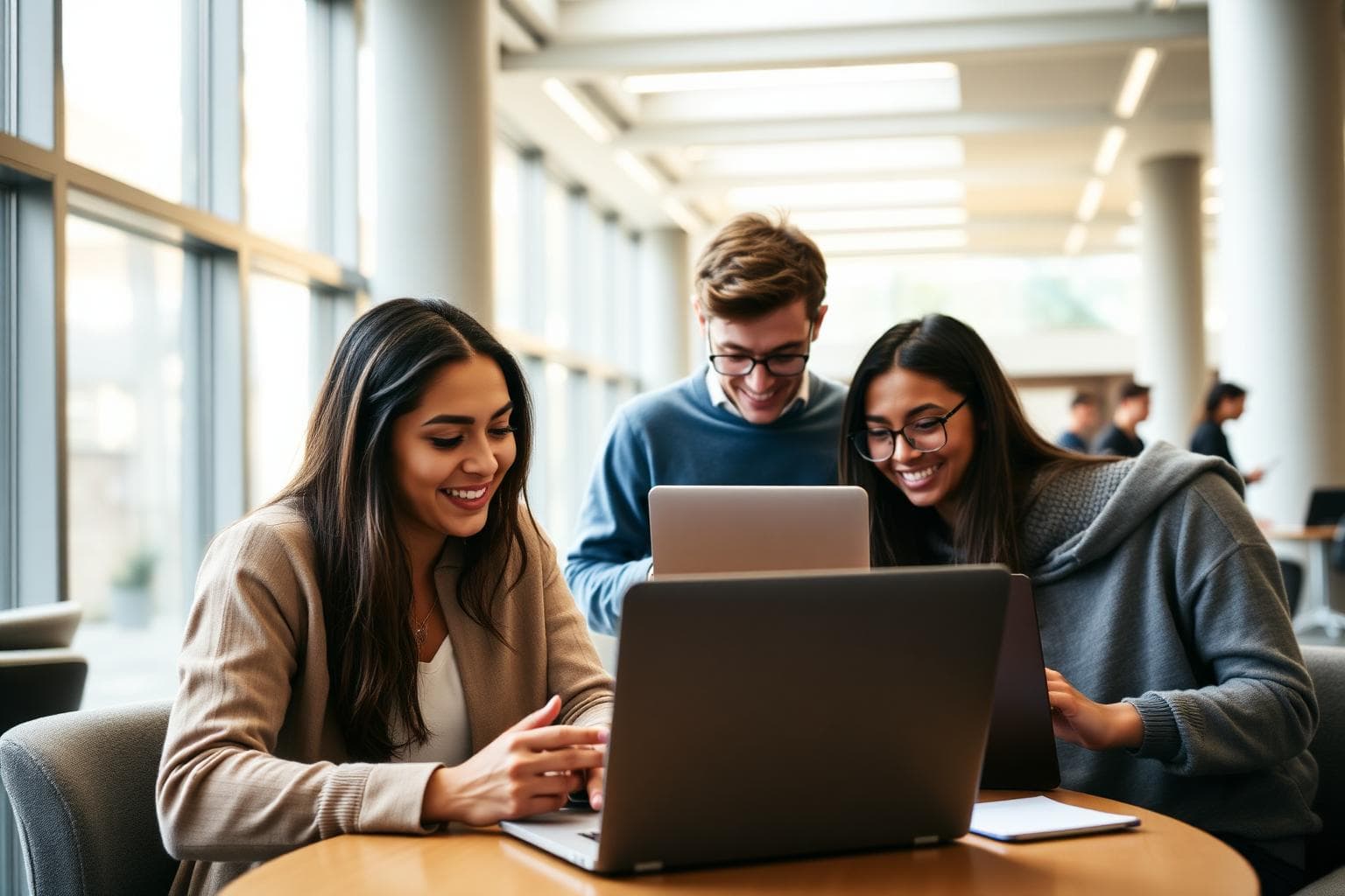 International learners studying together